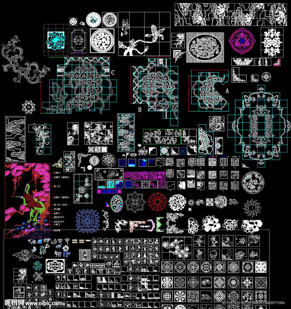 中式拼花CAD图集