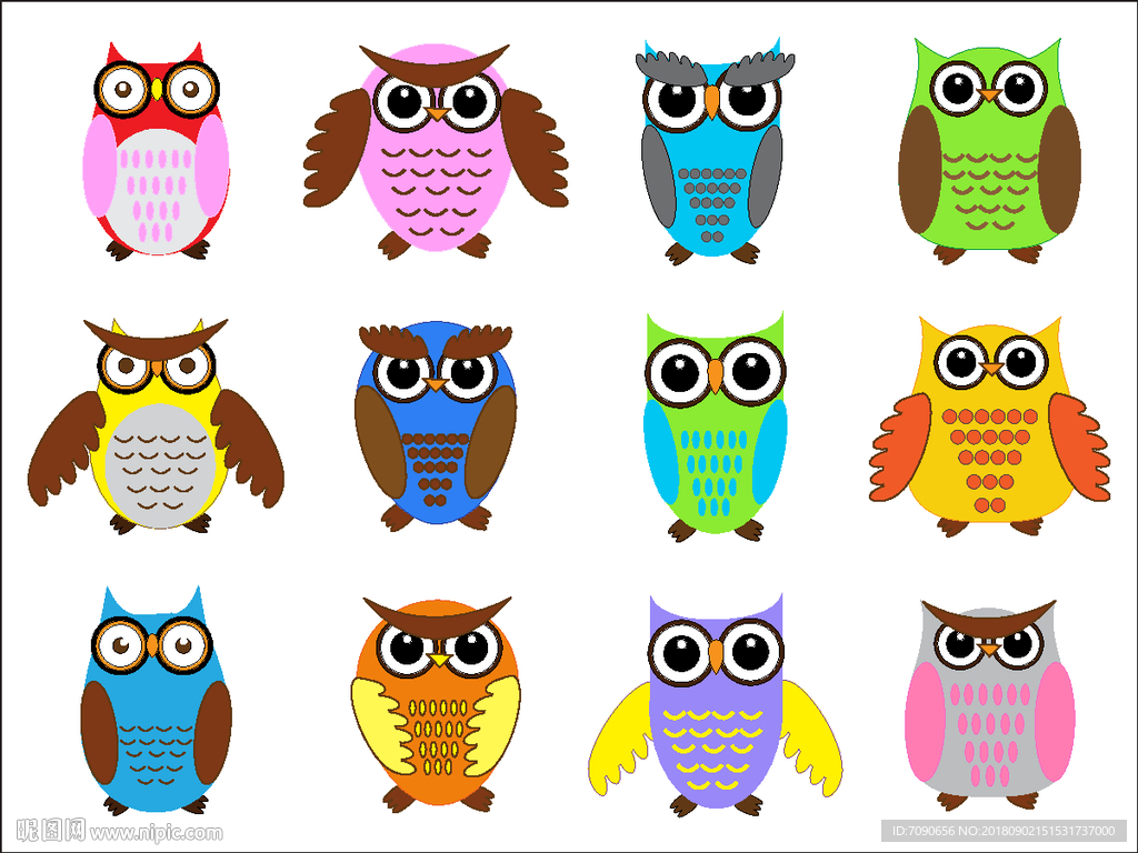 卡通可爱猫头鹰