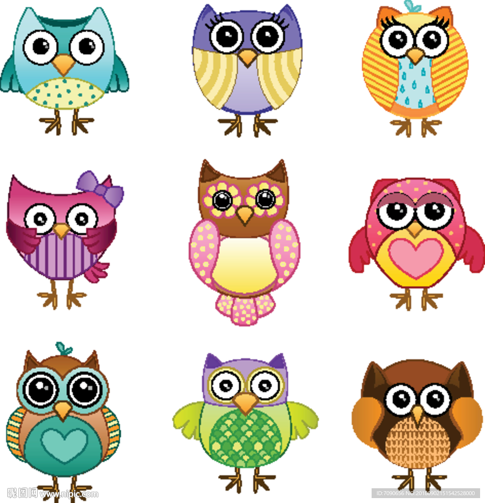 卡通可爱猫头鹰