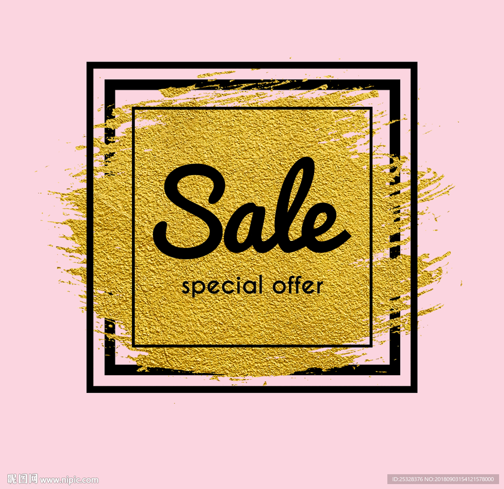 金色笔触素材框架