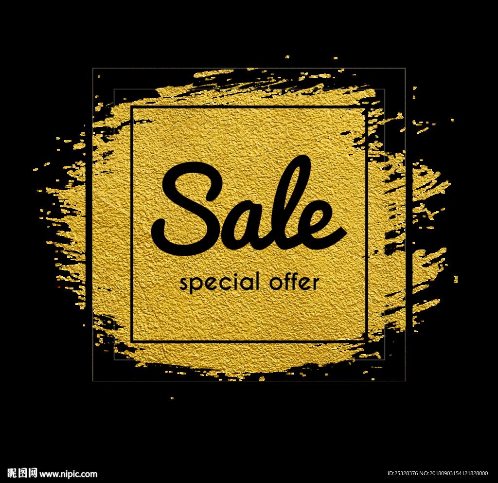 金色笔触素材框架