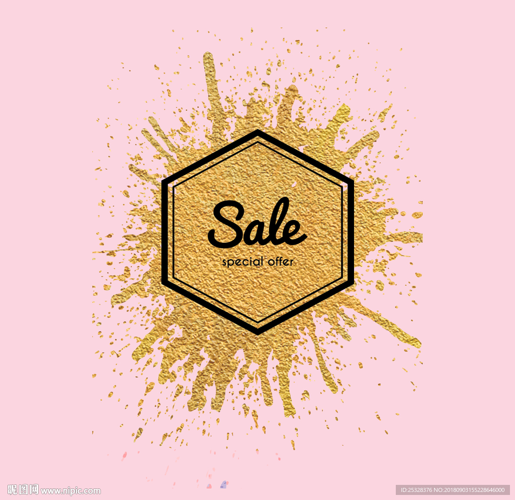 金色笔触素材框架