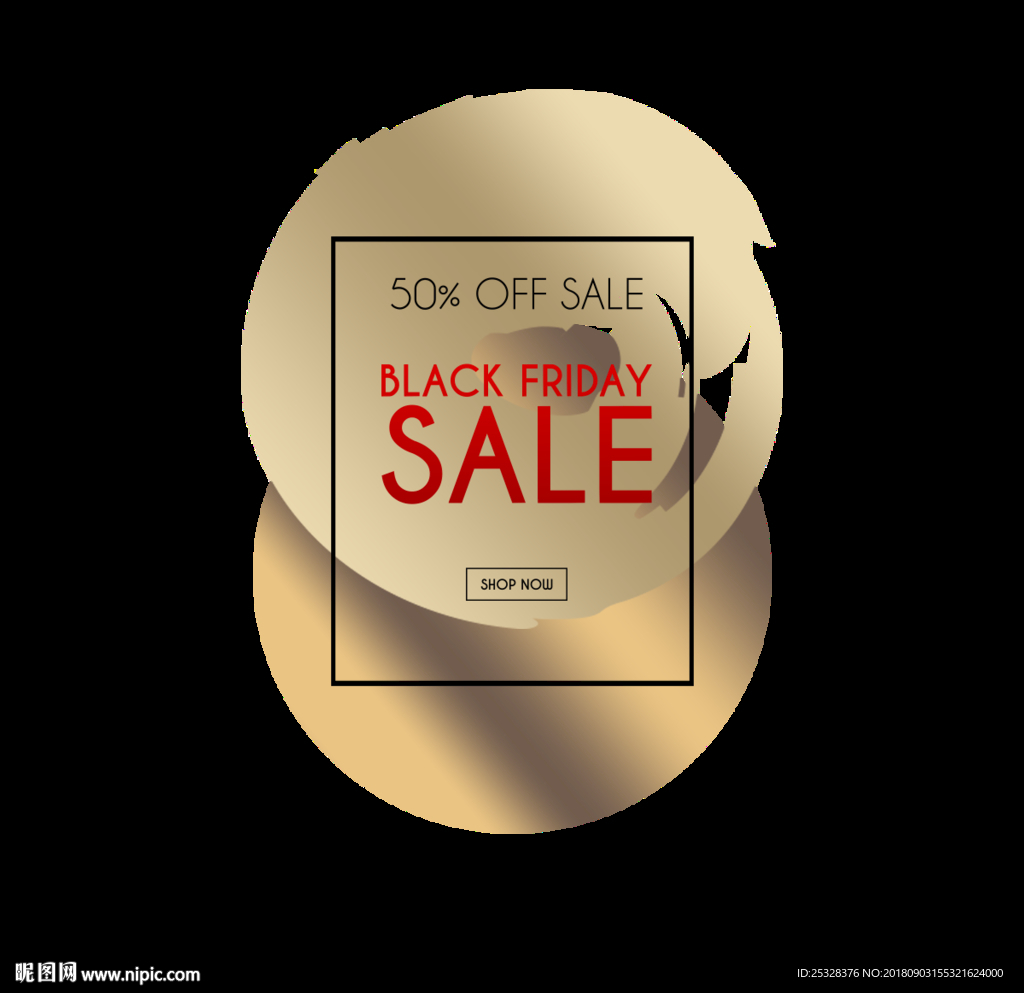 金色笔触素材框架