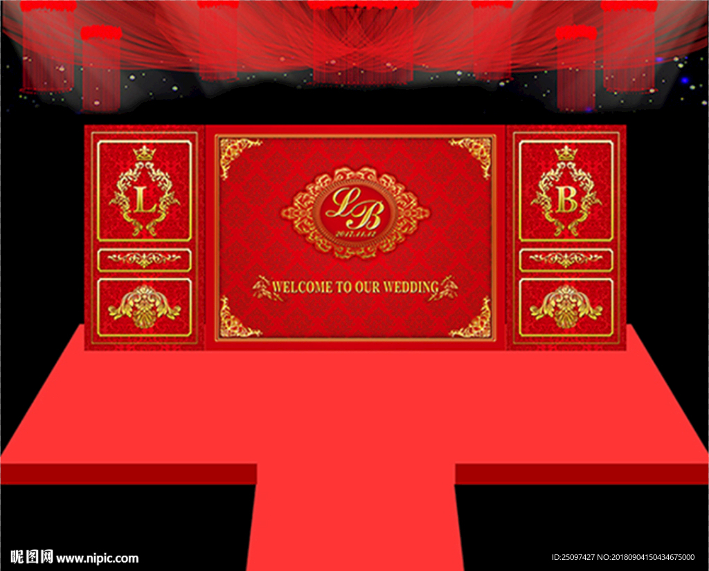 红色婚礼背景