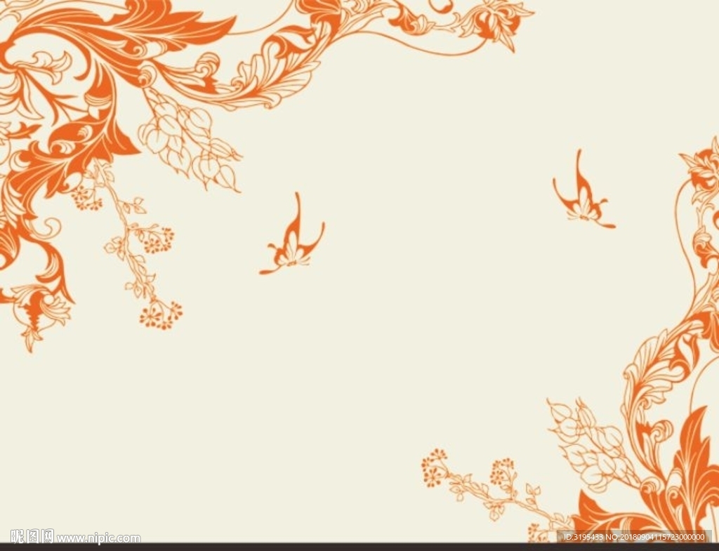 对角花 蝴蝶花 硅藻泥图案