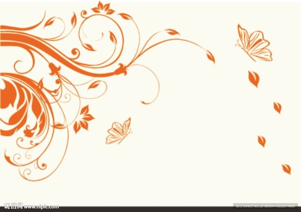 对角花 蝴蝶对角花 硅藻泥矢量