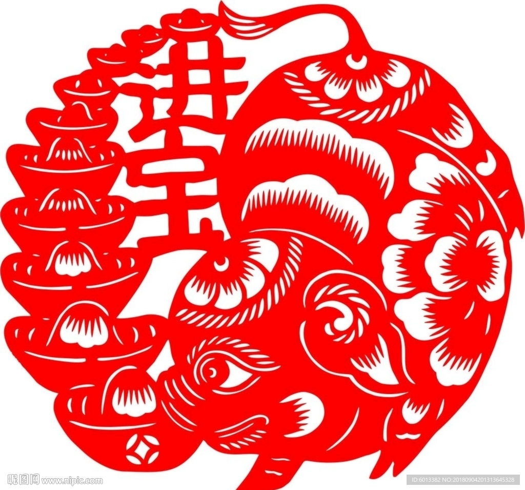 猪年剪纸