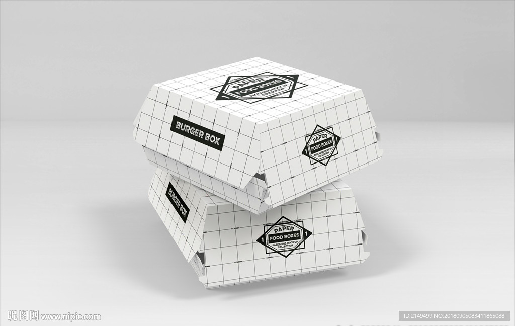 快餐汉堡包装盒样机