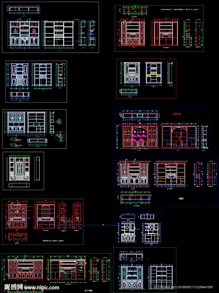 欧式酒柜CAD图库