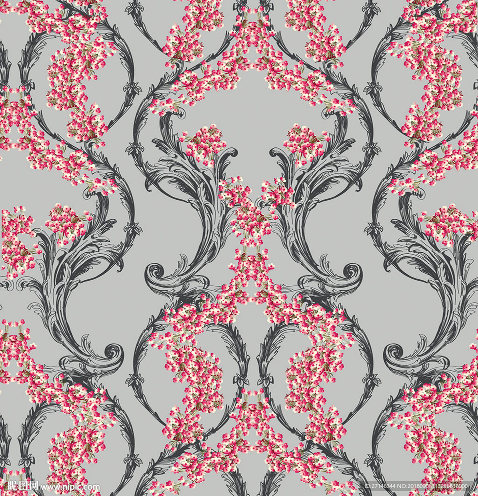 碎花花纹欧式无缝图案