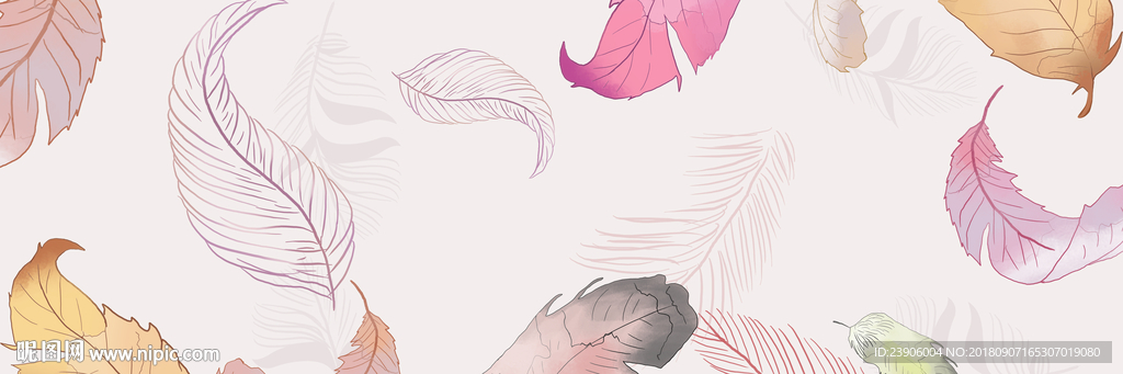 横幅装饰画 床头画 唯美树叶