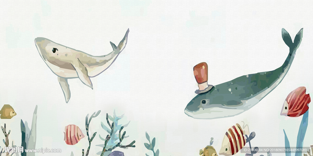 卡通海底世界 卡通装饰画