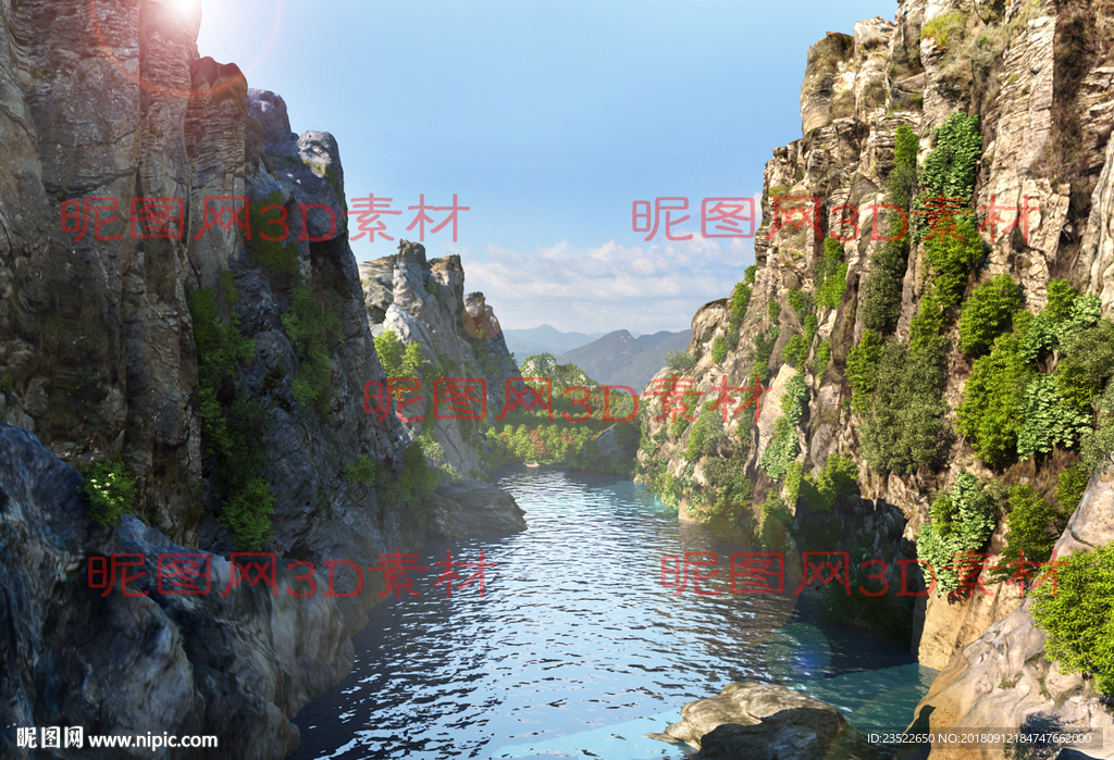 山谷峡谷穿梭动画