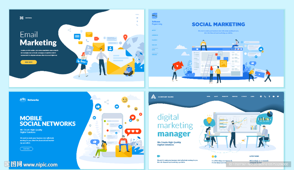 手绘创意金融商业插画设计AI矢