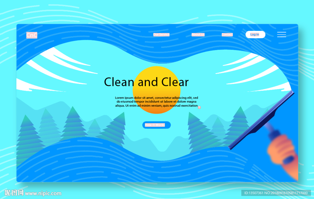 手绘创意网站主页设计模板