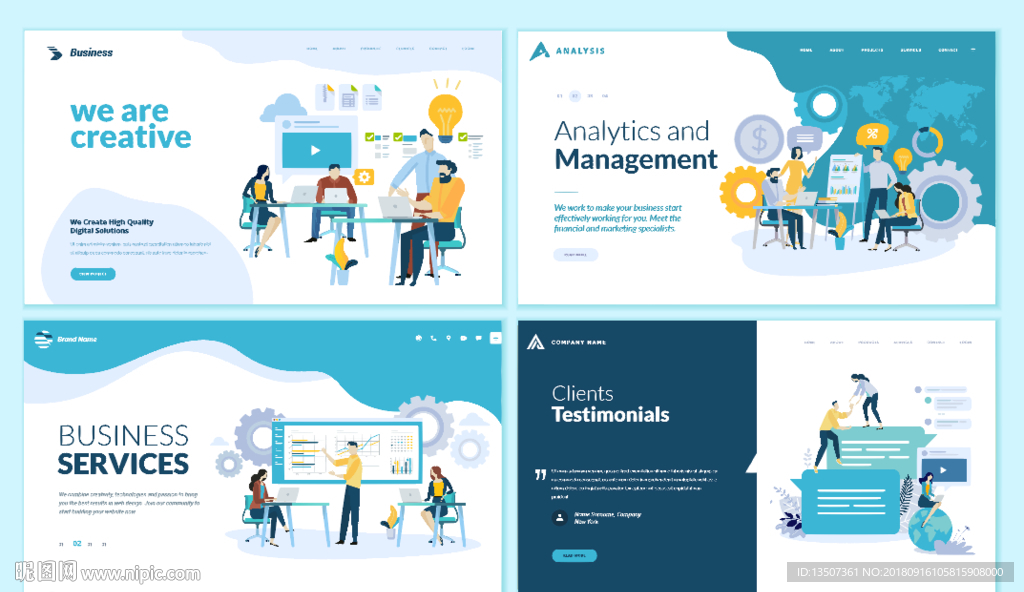 手绘电子商务插画设计AI矢量图