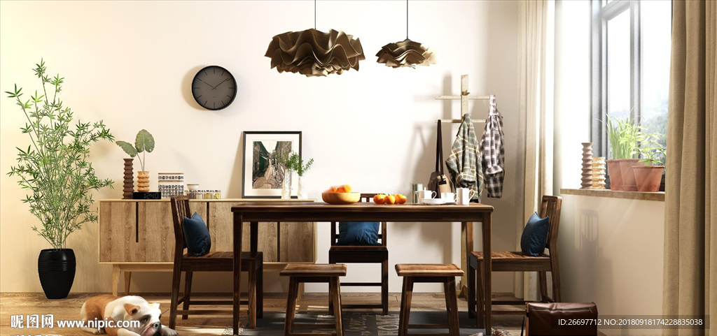 软装客厅北欧风格沙发组合3D模