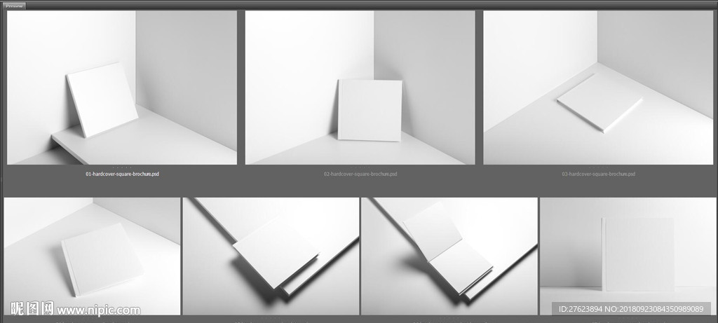 一套硬皮封面画册杂志样机