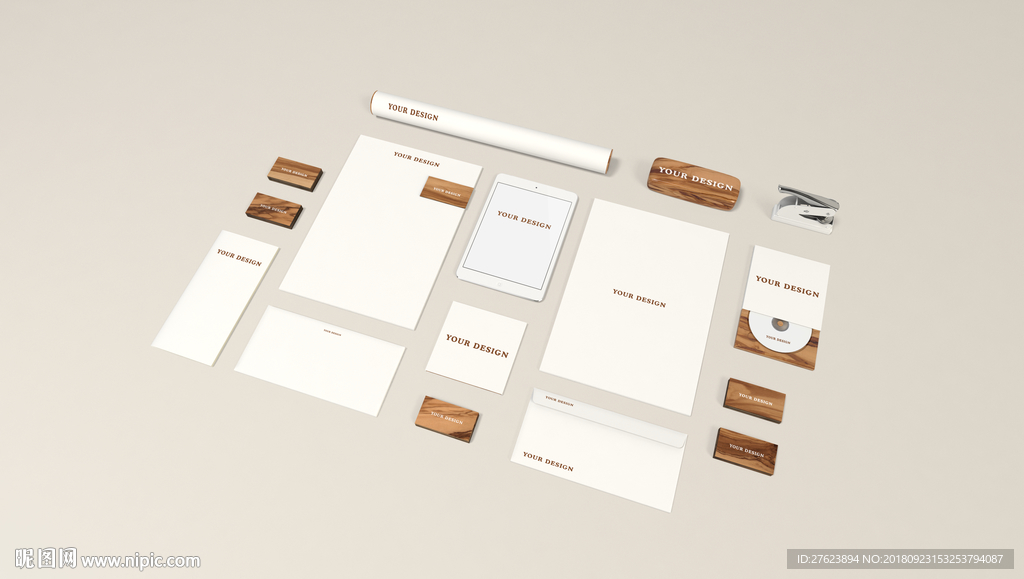 办公用品vi样机贴图模板