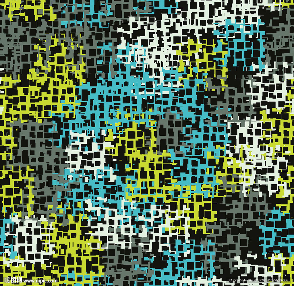 抽象格子无缝印花图案