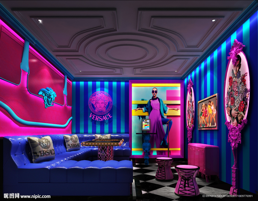 商务KTV包厢效果图