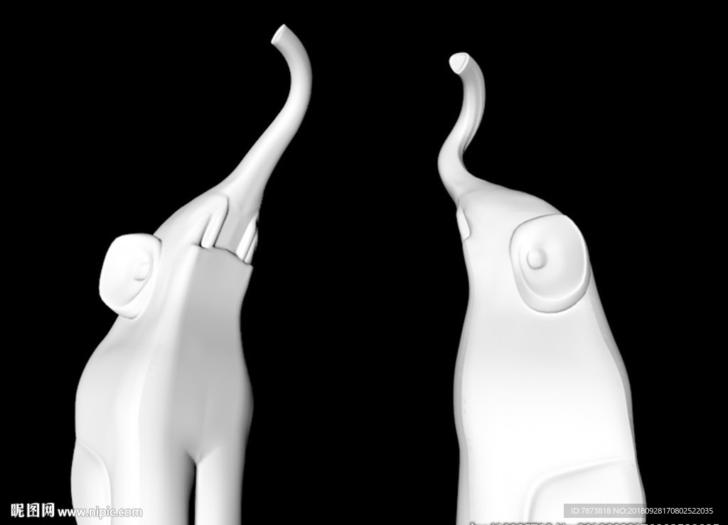 C4D大象摆件模型