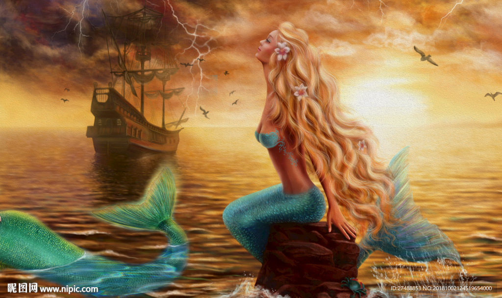 风景油画背景墙