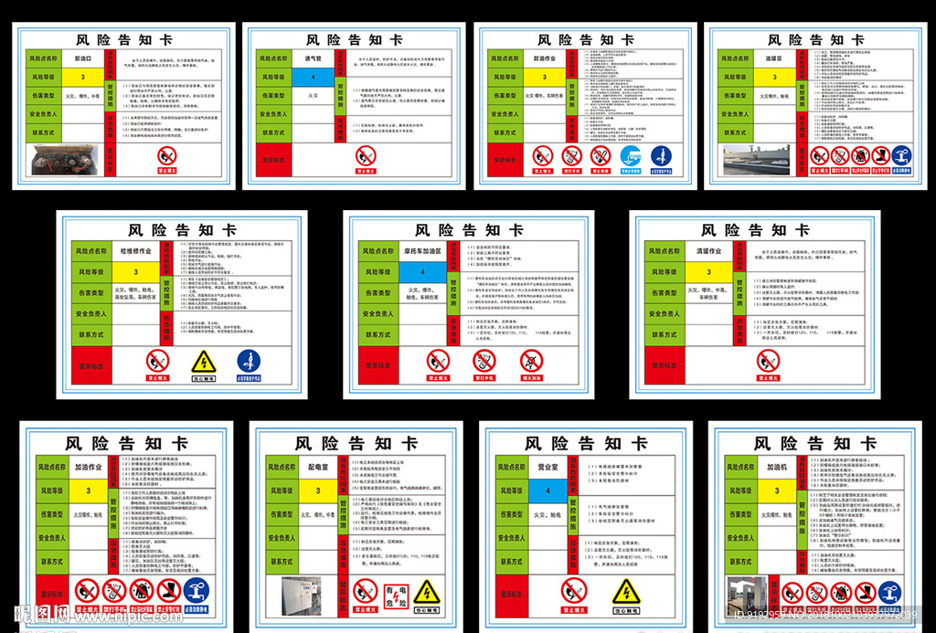 加油站 危险告知牌