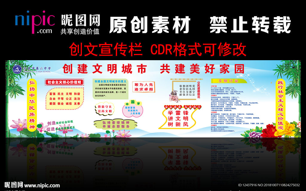 创建文明城市宣传栏