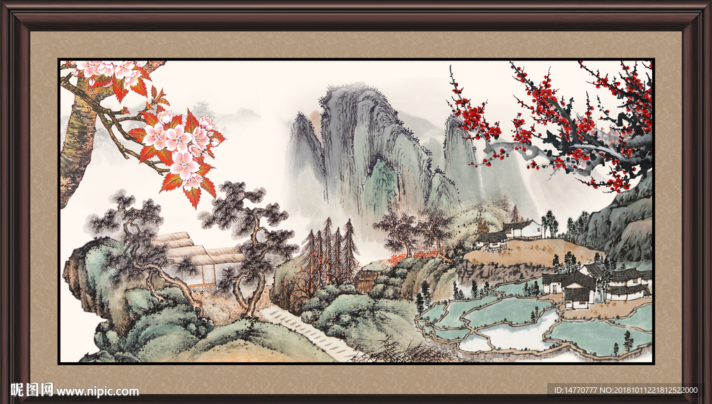 梅花赋 红梅花 梅花国画 报春