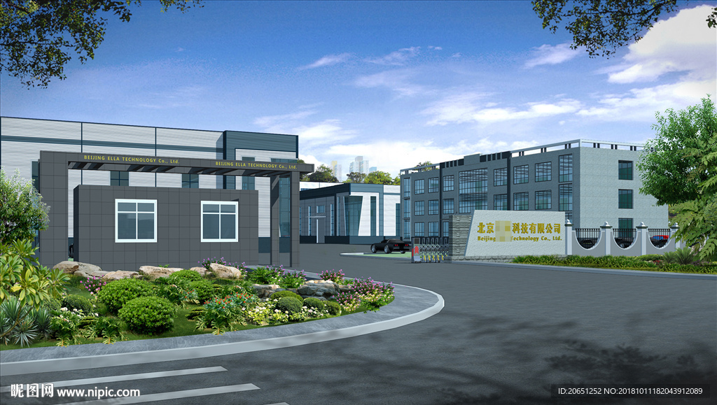 工厂大门3d效果图