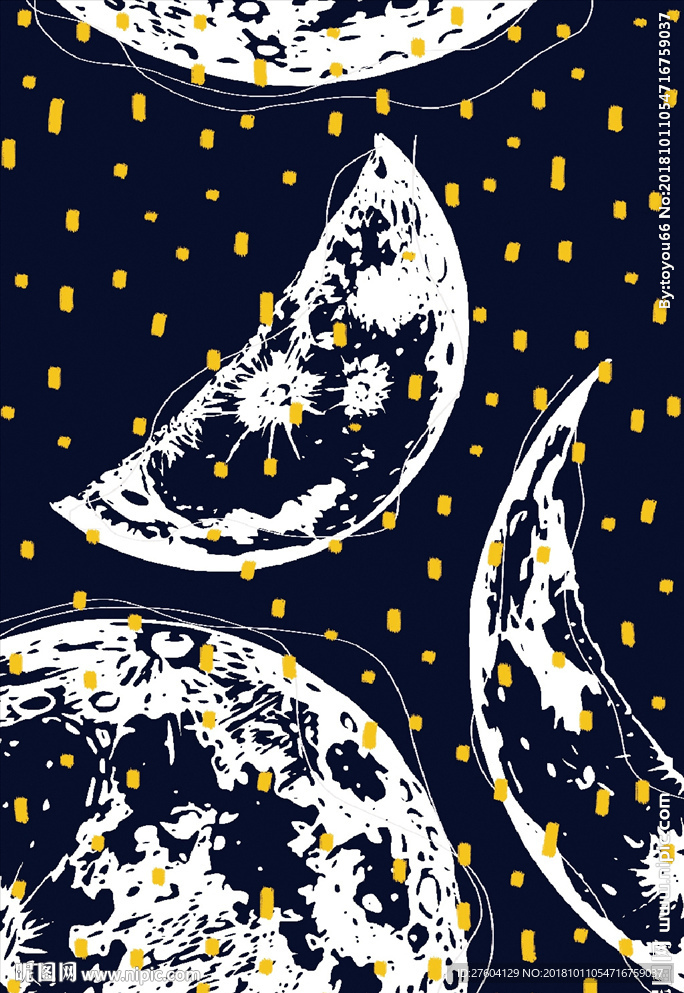 现代简约月球月亮装饰画