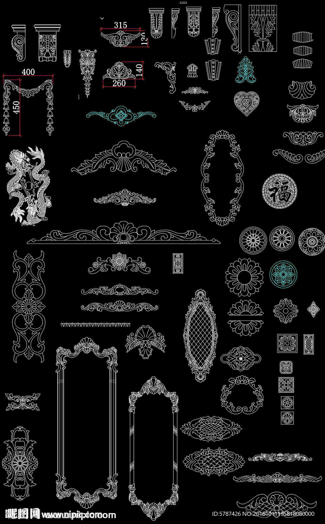 雕花CAD图库