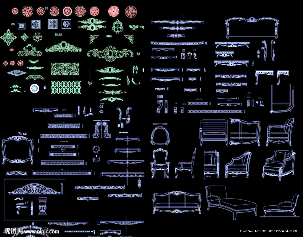 欧式家具雕花纹