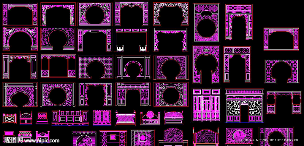 中式隔断月洞门