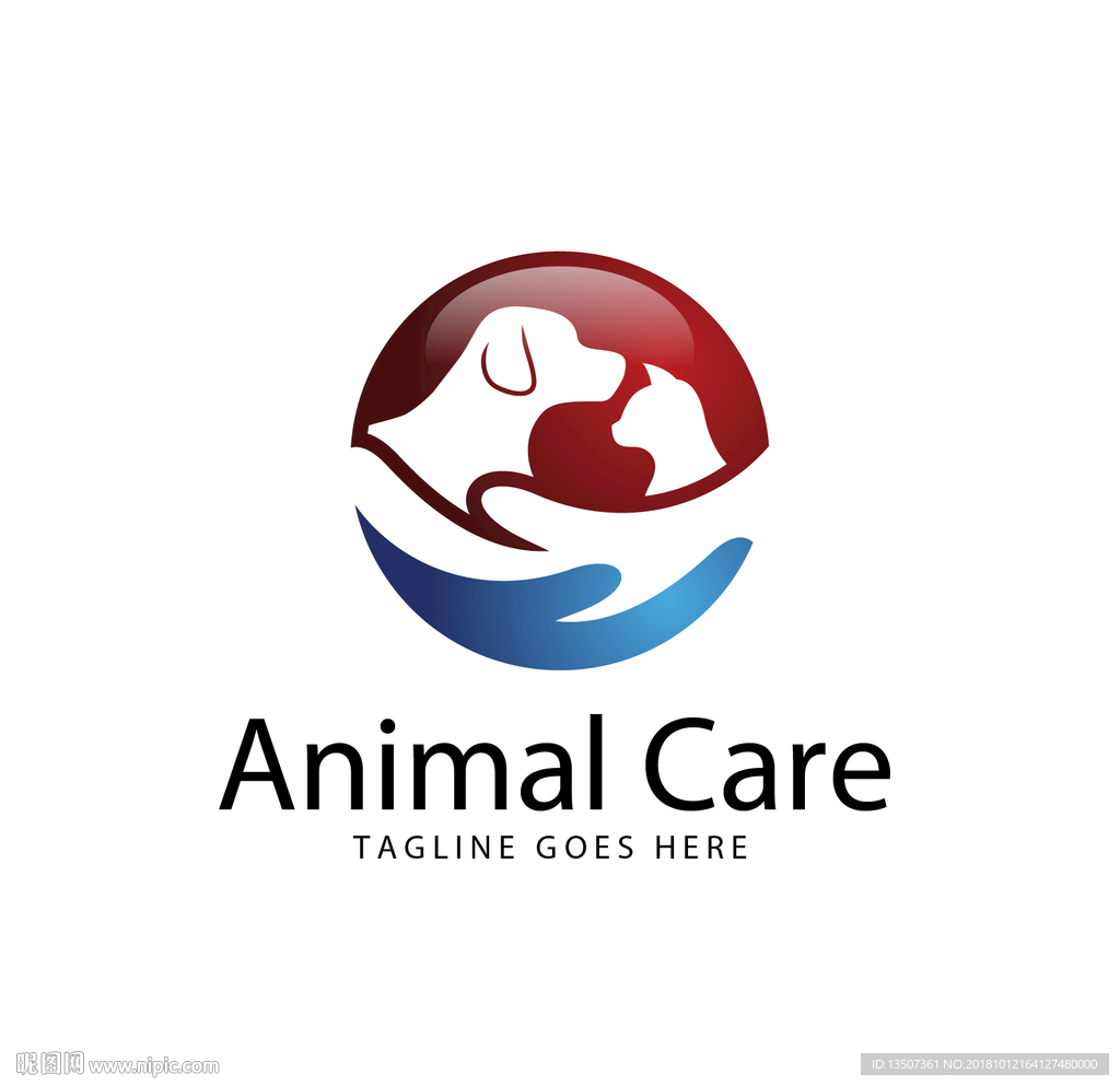 手绘可爱的小猫和小狗插画设计