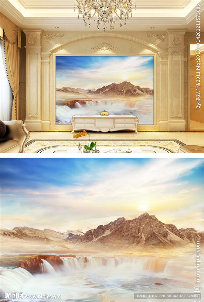 大理石电视背景墙