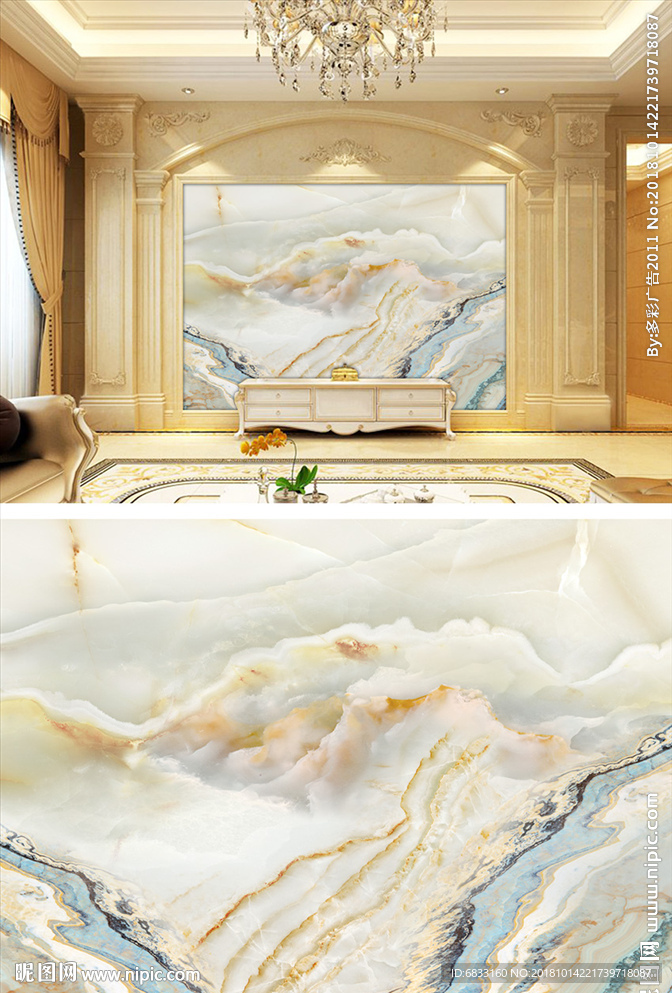 大理石电视背景墙