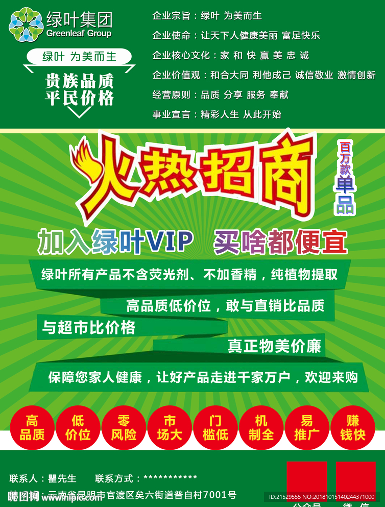 绿叶集团产品宣传单A4 双面