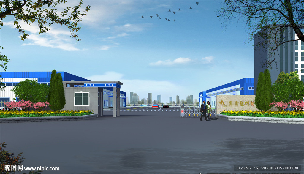 企业大门效果图