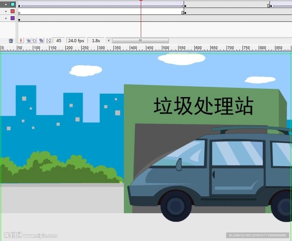 汽车停靠在垃圾箱旁放垃圾6秒