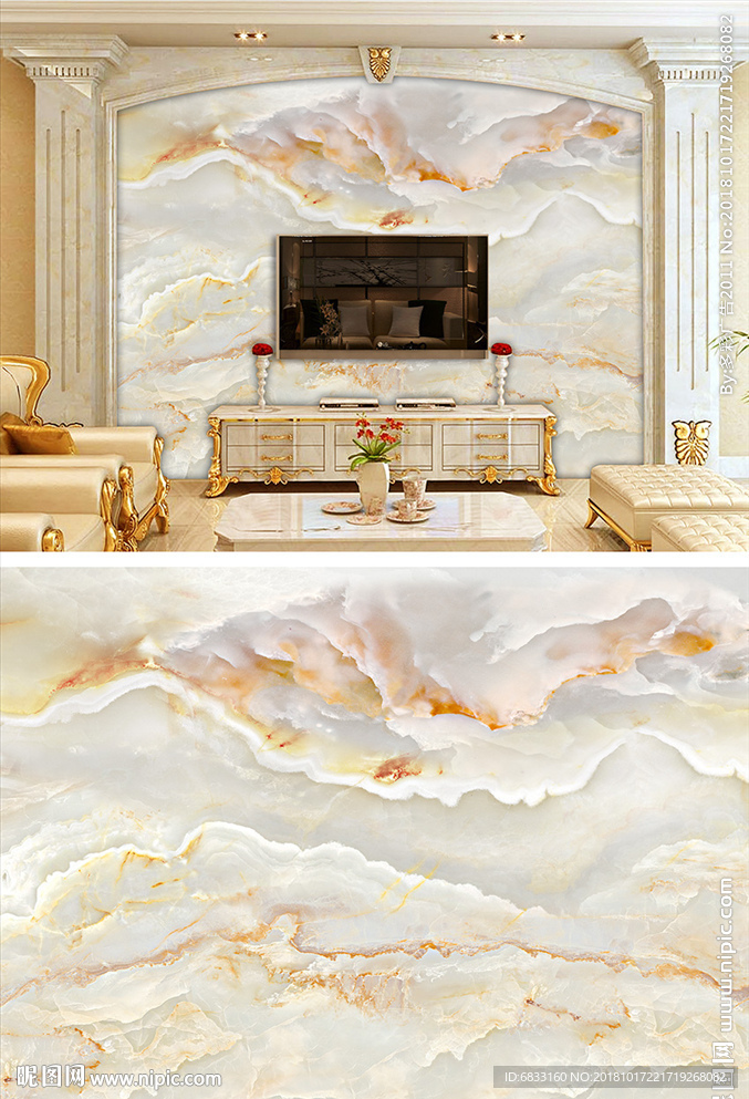 大理石电视背景墙