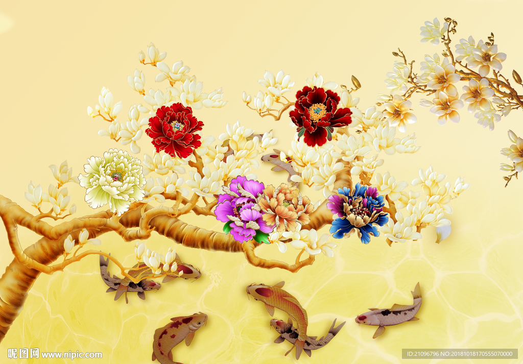 家和富贵 电视背景墙 3D背景