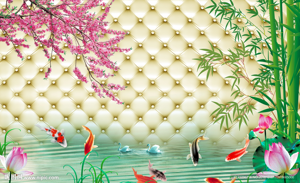 家和富贵 电视背景墙 3D背景