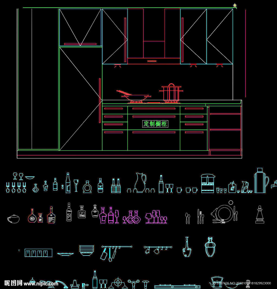厨房摆设用品图块