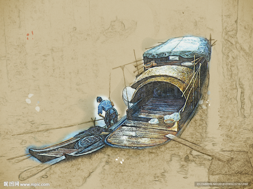 水乡油画装饰画