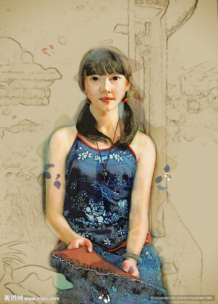 水乡油画装饰画