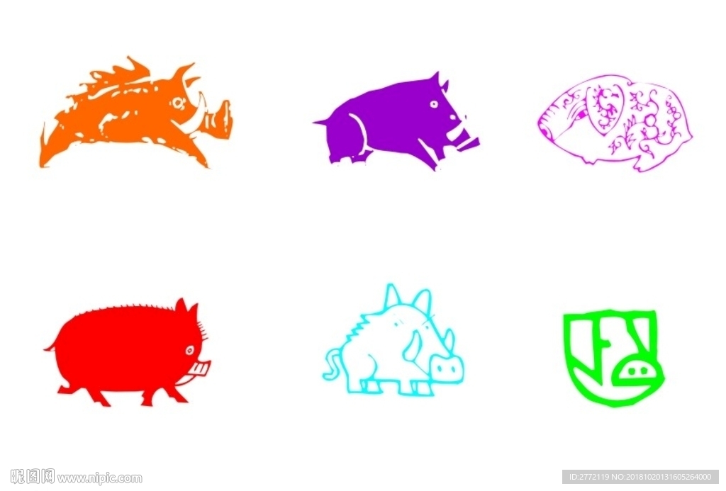 野猪系列 简笔画