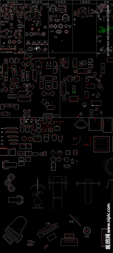 设计师中式CAD平面图库
