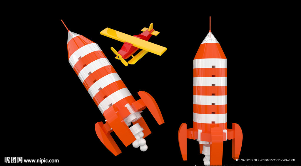 C4D模型火箭飞机